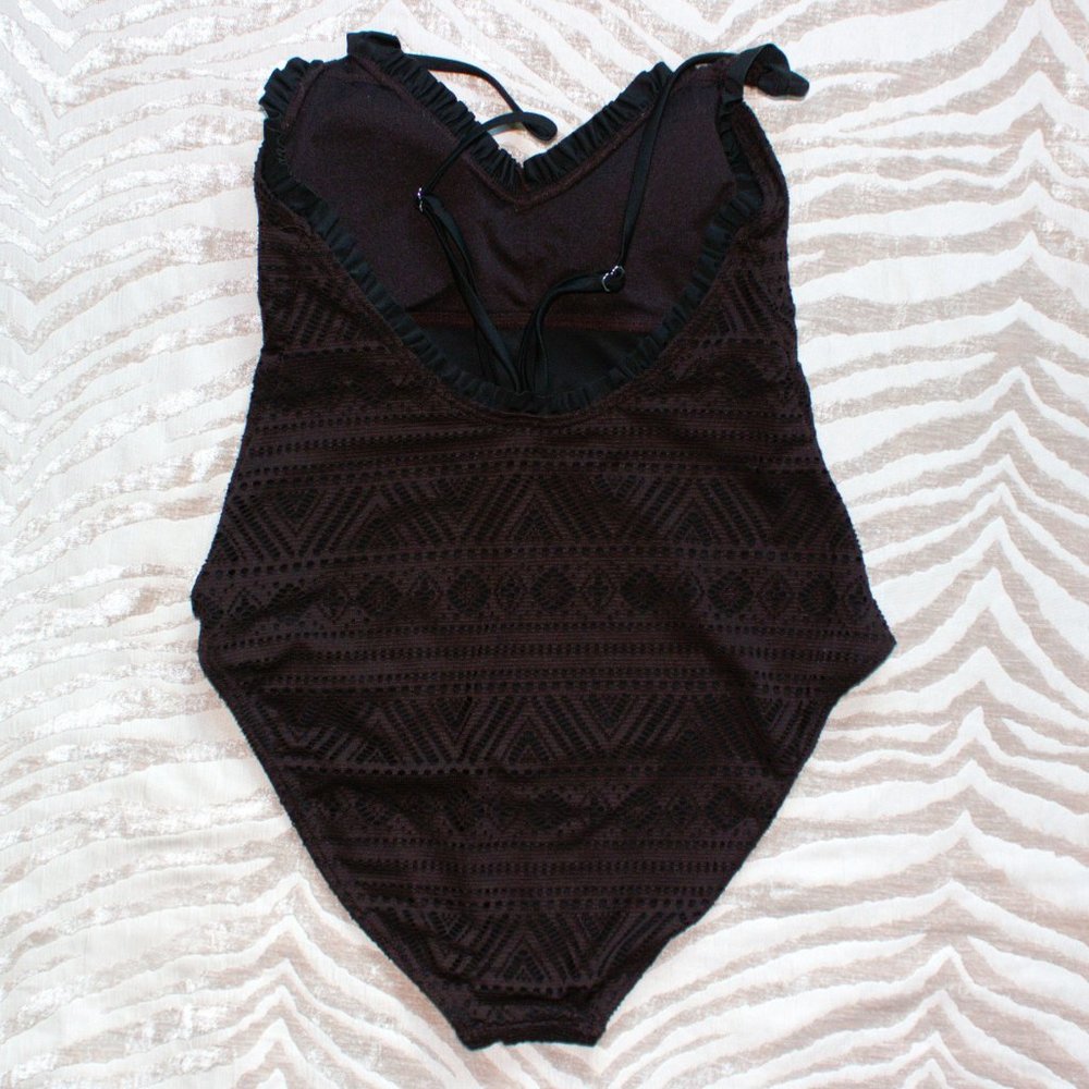 SO | Black Laced One Piece Swimsuit - Picture 2 of 7